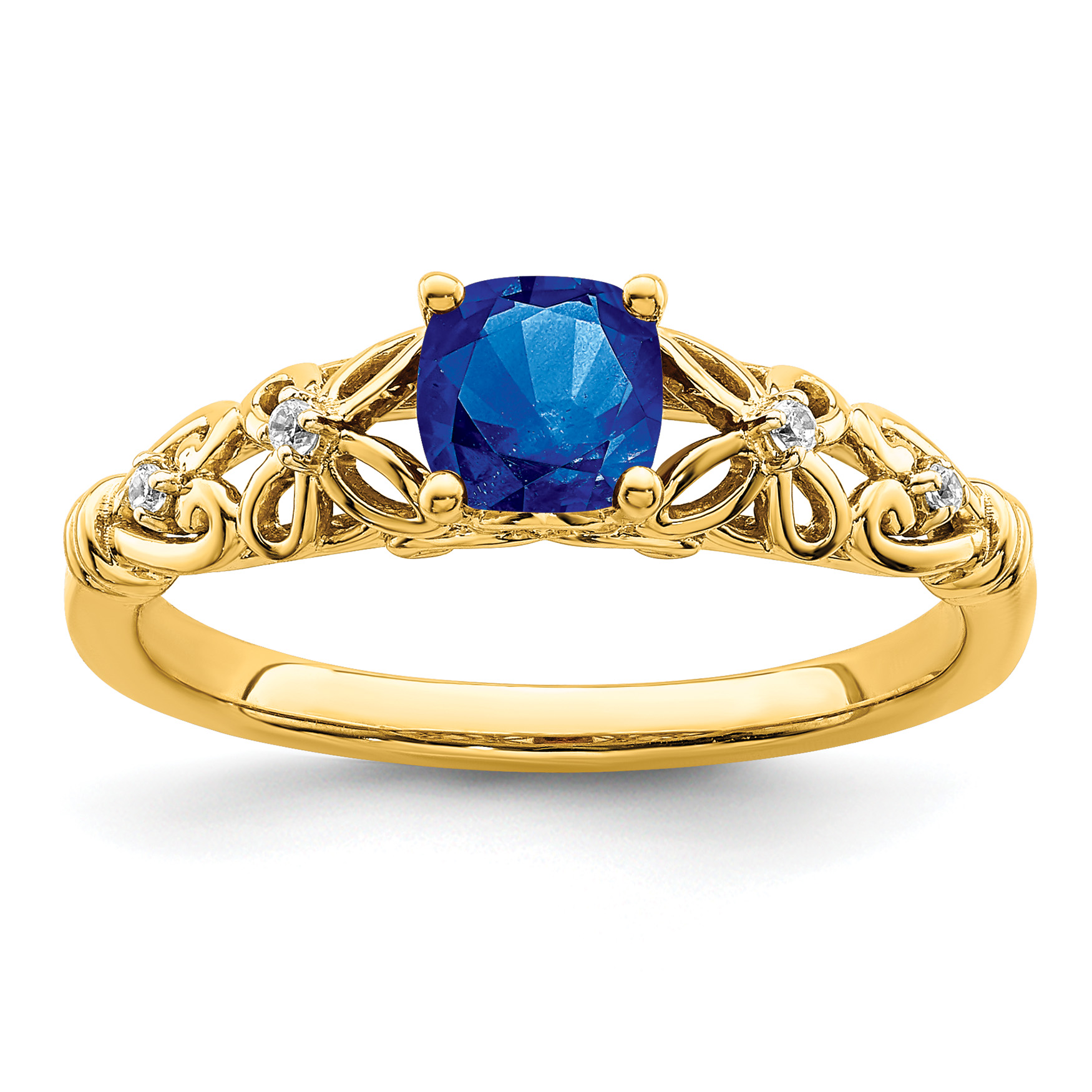 14k Gold Polished Sapphire and Diamond Ring (RM8175-SA-055-YA)