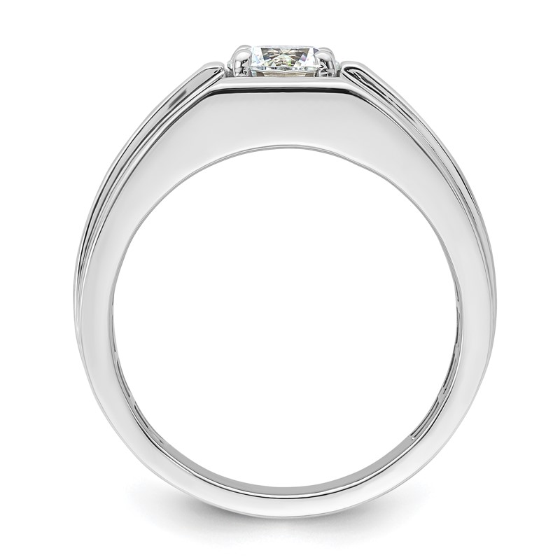IBGoodman 14k White Gold 1 carat Lab Grown Diamond VS/SI+ G+ Complete Satin and Polished Men's Ring