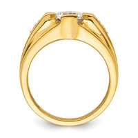 IBGoodman 14K Yellow Gold 0.62 Carat Lab Grown Diamond VS SI+ G+ Certified Complete Men's Ring view 2