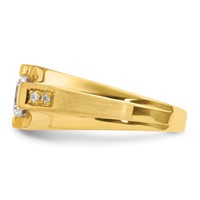 IBGoodman 14K Yellow Gold 0.62 Carat Lab Grown Diamond VS SI+ G+ Certified Complete Men's Ring view 3