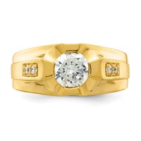 IBGoodman 14K Yellow Gold 0.62 Carat Lab Grown Diamond VS SI+ G+ Certified Complete Men's Ring view 4