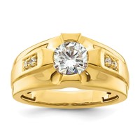 IBGoodman 14K Yellow Gold 0.62 Carat Lab Grown Diamond VS SI+ G+ Certified Complete Men's Ring view 1