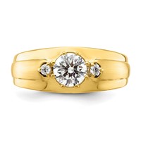 IBGoodman 14K Yellow Gold 0.07 Carat Lab Grown Diamond VS SI+ G+ Semi Mount Men's Ring view 4