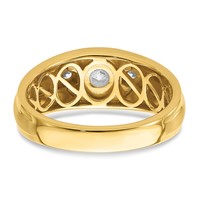 IBGoodman 14K Yellow Gold 0.07 Carat Lab Grown Diamond VS SI+ G+ Semi Mount Men's Ring view 5