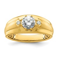 IBGoodman 14K Yellow Gold 0.07 Carat Lab Grown Diamond VS SI+ G+ Semi Mount Men's Ring view 1