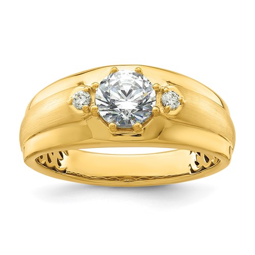 IBGoodman 14K Yellow Gold 1 1/15 Carat Lab Grown Diamond VS SI+ G+ Complete Men's Ring