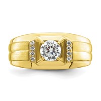 IBGoodman 10K Two Tone 0.75 Carat Lab Grown Diamond VS SI+ G+ Complete Men's Ring view 4