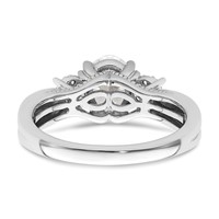 14K White Gold 0.12 Carat Lab Grown Diamond VS SI+ G+ 1 Carat Center Oval Semi Mount Engagement Ring view 5