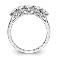 True Origin 14K White Gold 1.67 Carat Lab Grown Diamond VS+ F+ Complete Oval Five Stone Ring view 2