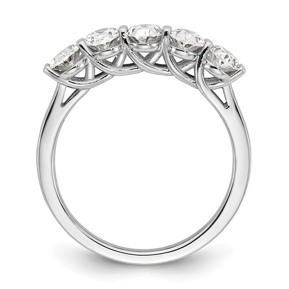 True Origin 14K White Gold 1 2/3 carat Lab Grown Diamond VS+ F+ Complete Oval Five Stone Ring