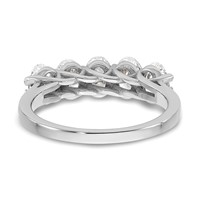 True Origin 14K White Gold 1.67 Carat Lab Grown Diamond VS+ F+ Complete Oval Five Stone Ring view 5