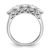 True Origin 14K White Gold 2 Carat Lab Grown Diamond VS+ F+ Complete Oval Five Stone Ring view 2