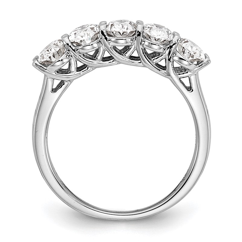 True Origin 14k White Gold 2 carat Lab Grown Diamond VS D E F Complete Five Stone Oval Ring