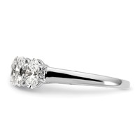 True Origin 14K White Gold 2 Carat Lab Grown Diamond VS+ F+ Complete Oval Five Stone Ring view 3