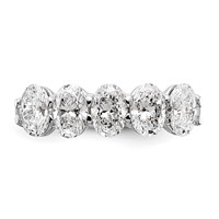 True Origin 14K White Gold 2 Carat Lab Grown Diamond VS+ F+ Complete Oval Five Stone Ring view 4