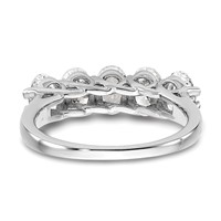 True Origin 14K White Gold 2 Carat Lab Grown Diamond VS+ F+ Complete Oval Five Stone Ring view 5