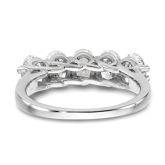 True Origin 14K White Gold 2 carat Lab Grown Diamond VS+ F+ Complete Oval Five Stone Ring