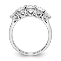 True Origin 14K White Gold 2 Carat Lab Grown Diamond VS+ F+ Graduated Complete Oval Five Stone Ring view 2