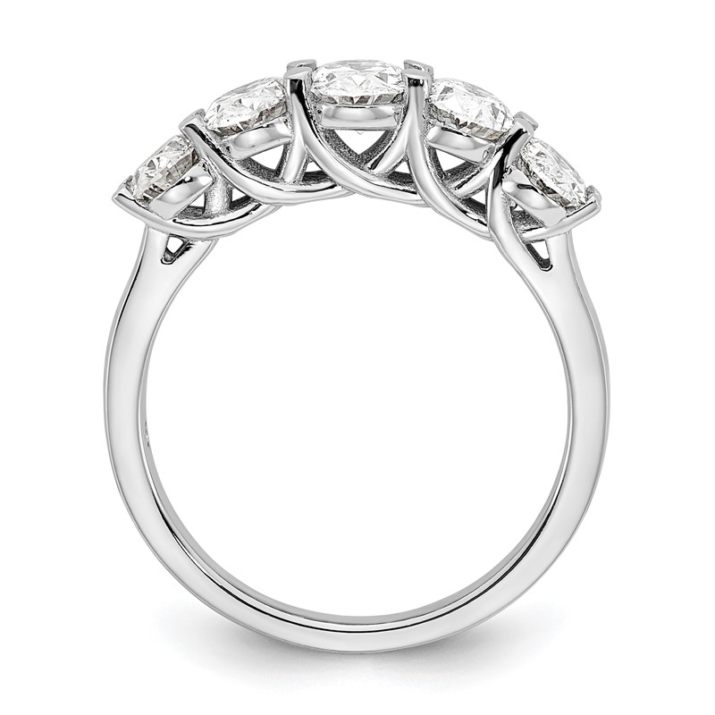 True Origin 14k White Gold 2 carat Lab Grown Diamond VS D E F Graduated Complete Five Stone Oval Ring