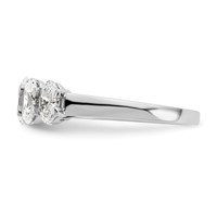 True Origin 14K White Gold 2 Carat Lab Grown Diamond VS+ F+ Graduated Complete Oval Five Stone Ring view 3