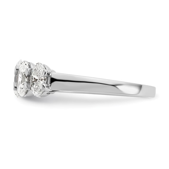 True Origin 14K White Gold 2 carat Lab Grown Diamond VS+ F+ Graduated Complete Oval Five Stone Ring