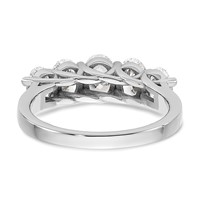 True Origin 14K White Gold 2 Carat Lab Grown Diamond VS+ F+ Graduated Complete Oval Five Stone Ring view 5