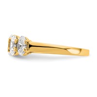 True Origin 14K Yellow Gold 2 Carat Lab Grown Diamond VS+ F+ Graduated Complete Oval Five Stone Ring view 3