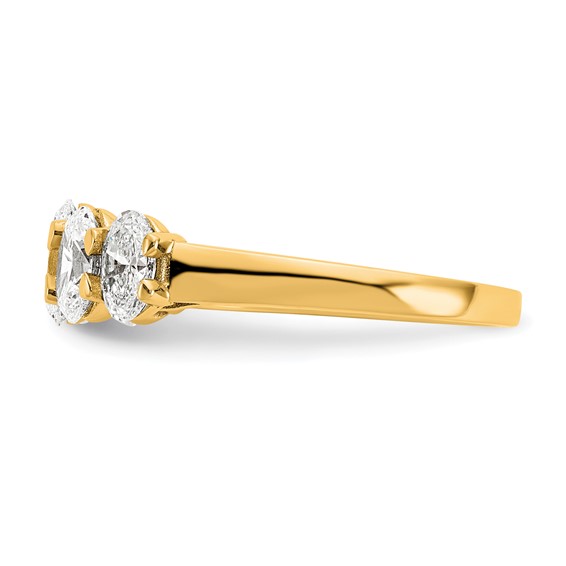 True Origin 14K Yellow Gold 2 carat Lab Grown Diamond VS+ F+ Graduated Complete Oval Five Stone Ring