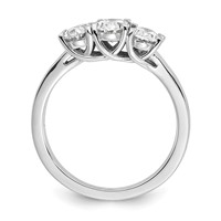 True Origin 14K White Gold 1.25 Carat Lab Grown Diamond VS+ F+ Complete Oval Three Stone Ring view 2