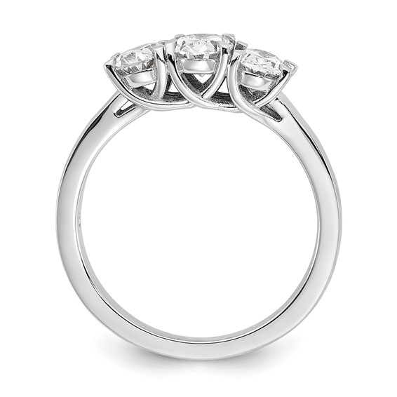 True Origin 14K White Gold 1 1/4 carat Lab Grown Diamond VS+ F+ Complete Oval Three Stone Ring