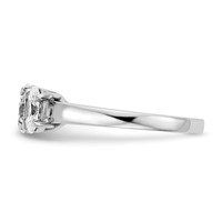 True Origin 14K White Gold 1.25 Carat Lab Grown Diamond VS+ F+ Complete Oval Three Stone Ring view 3