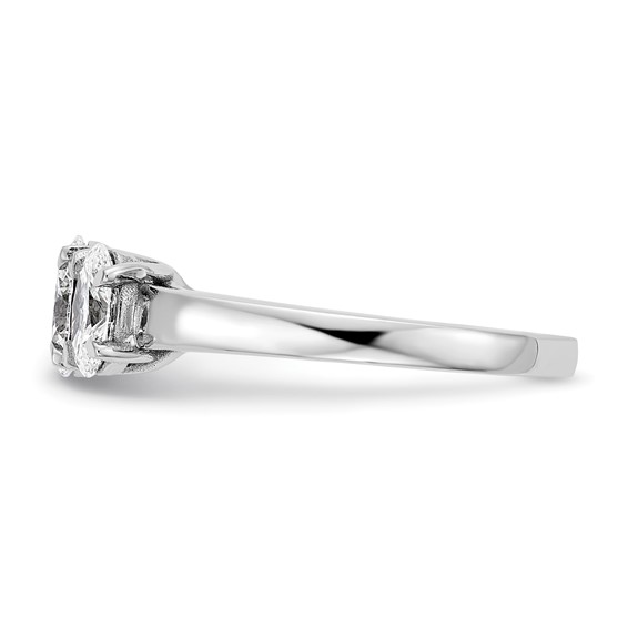 True Origin 14K White Gold 1 1/4 carat Lab Grown Diamond VS+ F+ Complete Oval Three Stone Ring