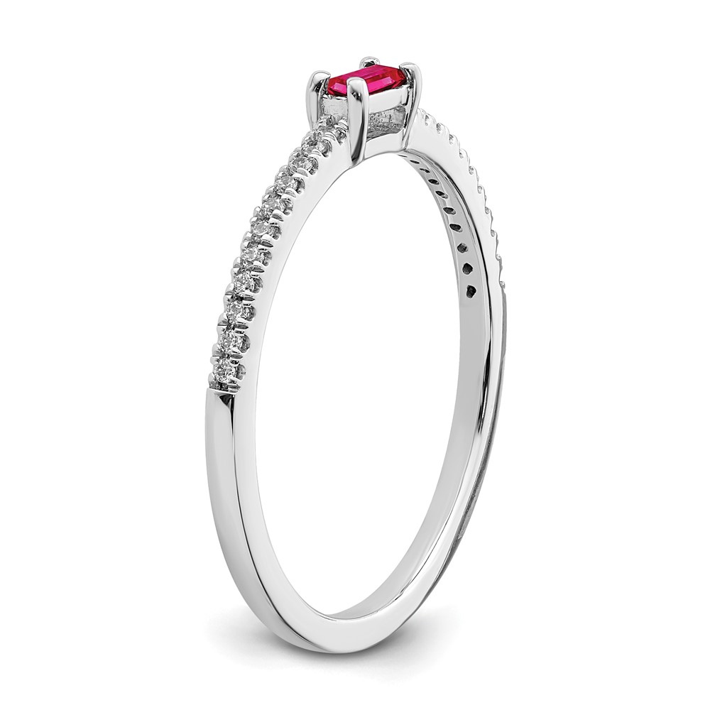 14k White Gold Polished Ruby and Diamond Ring (RM8344-RU-007-WA)