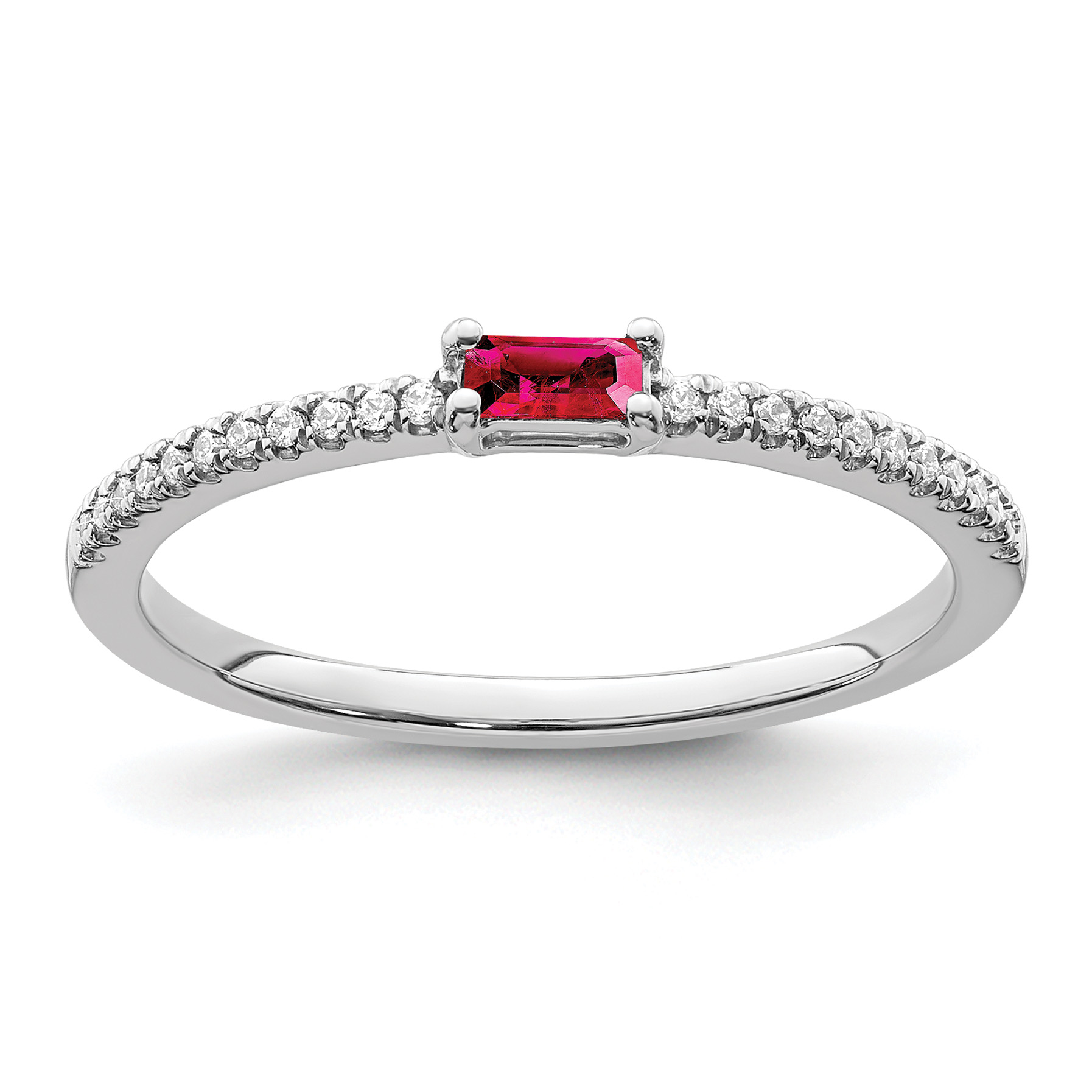 14k White Gold Polished Ruby and Diamond Ring (RM8344-RU-007-WA)
