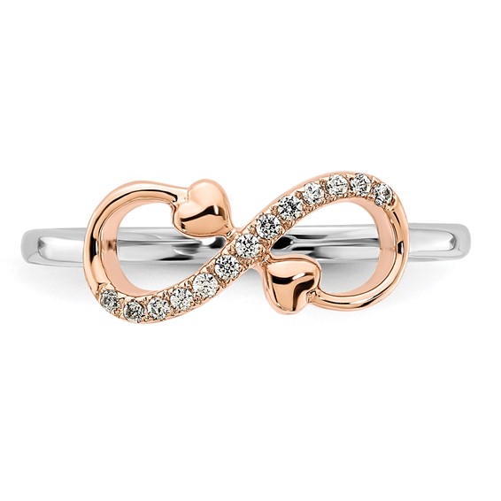 Gold Polished Dimaond Infinity Rings