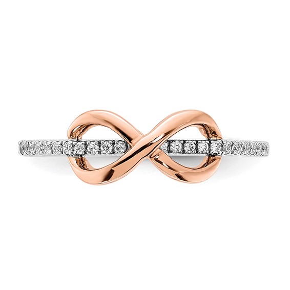 14k Two-tone White & Rose  Infinity Dia Ring-MTG Only