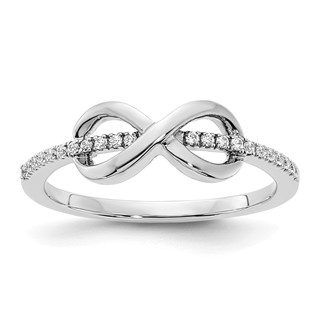 Sterling Silver, No Rose Plate, Diamond Infinity Ring Rd 22- 200's Dia:S43