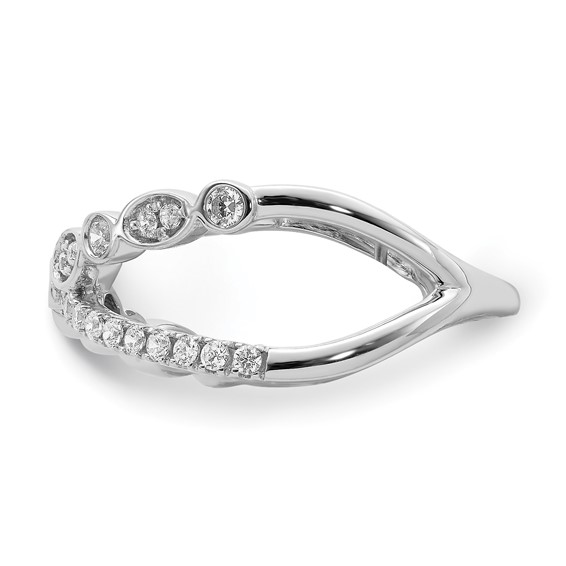 14k White Gold Polished 1/3 carat Diamond Criss Cross Ring