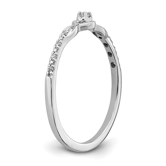 14k White Gold Polished Fancy 1/20 carat Diamond Ring