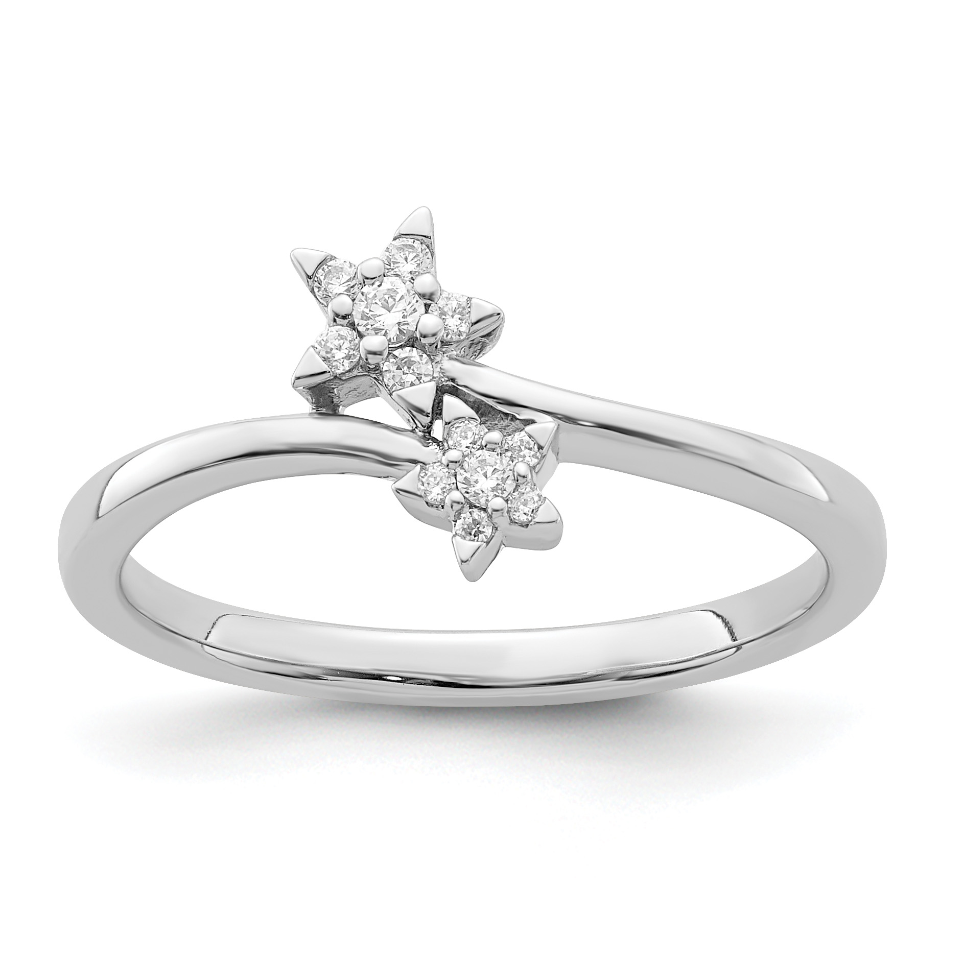 14k White Gold Diamond star bypass Diamond Ring (RM8428-009-WA)