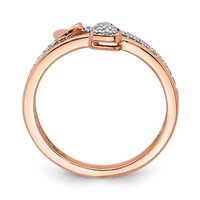 14K Rose Gold 0.12 Carat Lab Grown Diamond VS SI+ G+ Complete Hearts Ring view 2