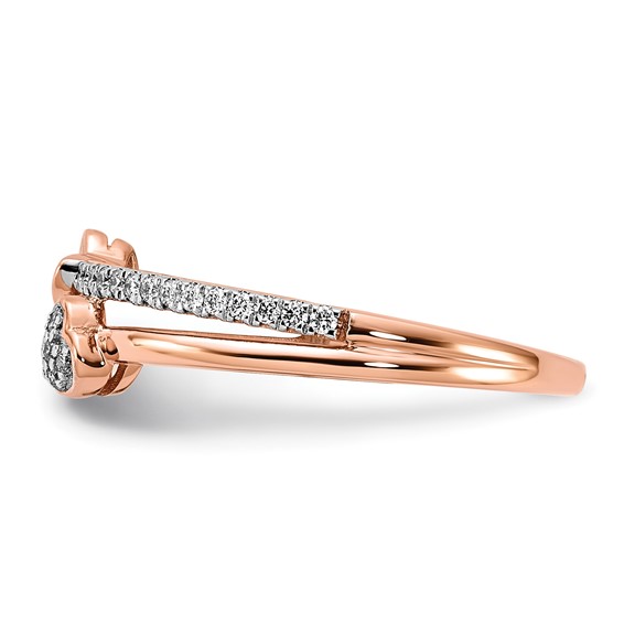 14k Rose Gold 1/8 carat Lab Grown Diamond VS/SI+ G+ Complete Hearts Ring