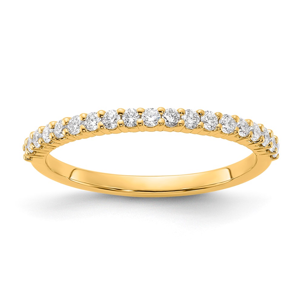 14K Yellow Gold Lab Grown VS+ F+ Diamond Half Eternity Band RD 17-0.015 Dia: LD1.5
