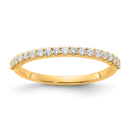14K Yellow Gold Lab Grown VS+ F+ Diamond Half Eternity Band RD 17-0.015 Dia: LD1.5