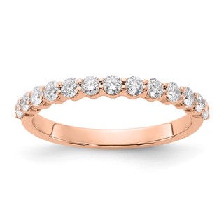 14KW Lab Grown VS+ F+ Diamond Half Eternity Band RD 15-0.035 Dia: LD2.0