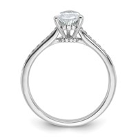 True Origin 14K White Gold 0.25 Ct Lab Grown Diamond VS+ F+ Semi-Mount Pear Engagement Ring view 2