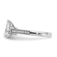True Origin 14K White Gold 0.25 Ct Lab Grown Diamond VS+ F+ Semi-Mount Pear Engagement Ring view 3