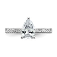 True Origin 14K White Gold 0.25 Ct Lab Grown Diamond VS+ F+ Semi-Mount Pear Engagement Ring view 4