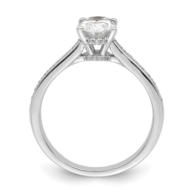 True Origin 14k White Gold 1/5 carat Lab Grown Diamond VS  D E F  Semi Mount Oval Engagement Ring