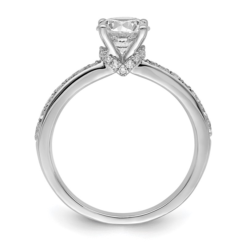 True Origin 14k White Gold 1/3 carat Lab Grown Diamond VS  D E F  Semi Mount Round Engagement Ring